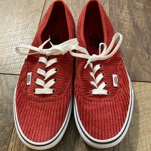 Vintage Red Corduroy Vans size 7.5